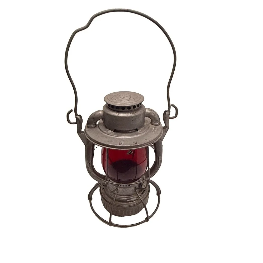 Vintage Dietz Vesta Railroad Lantern Red Globe USA Steampunk Industrial Decor